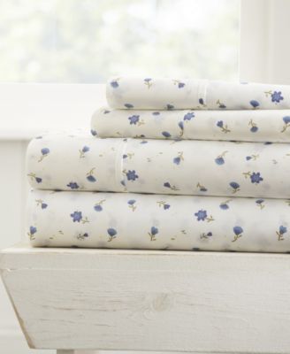 ienjoy Home The Farmhouse Chic Premium Ult Light Blue Chevron California King Sheet Set