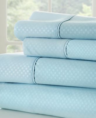 ienjoy Home Expressed In Embossed by The H Ivory Checkered King Sheet Set