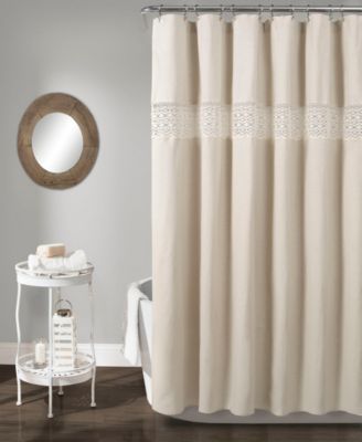 Lush Decor Dana Lace 72 x 72 Shower Cur Neutral Shower Curtain