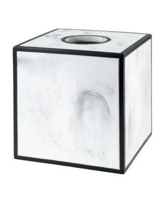 Avanti Avanti Jasper Framed Marble-lo White, Black Tissue Box Cover
