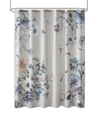 Madison Park Madison Park Cassandra Printed Blue Shower Curtain